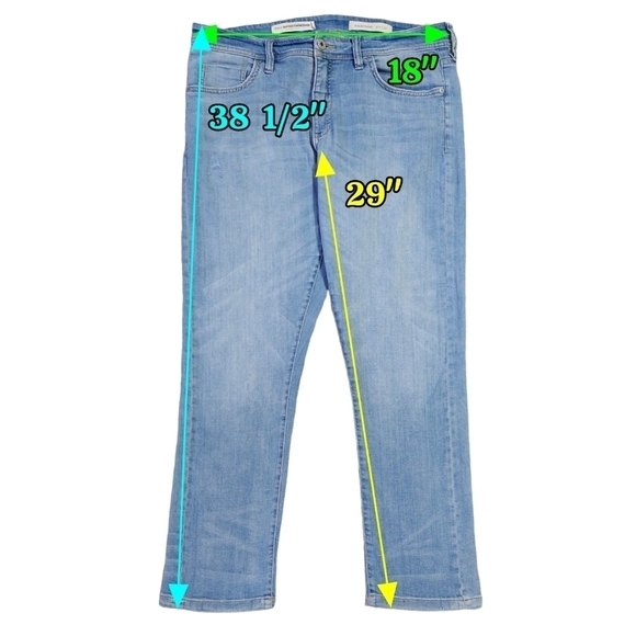 Pilcro Anthropologie Slim Boyfriend Jean Mid Rise Relaxed Fit Lightweight Denim - Picture 2 of 10